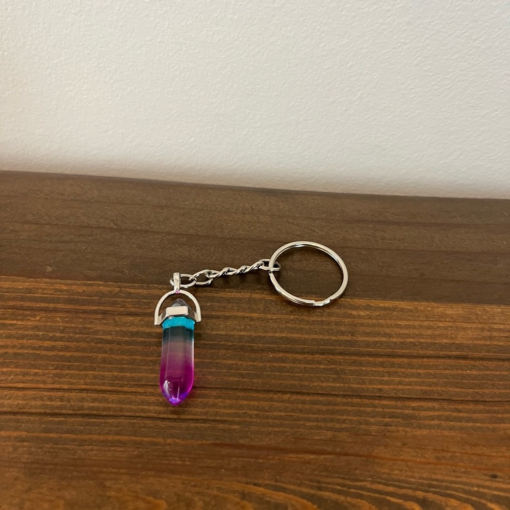 Crystal Key Chain Purse Charm Crystal Silver Zipper Pull